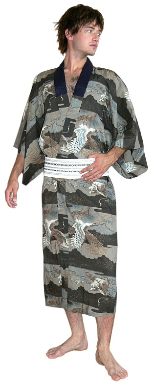 японское мужское кимоно, винтаж, 1950-е гг. KIMONO-Ya, интернет-магазин